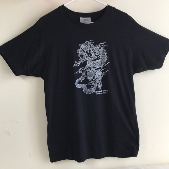 Fender Medium Dragon T-shirt black cotton graphic tee rock n roll lunar new Year - Picture 1 of 9